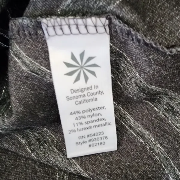 Athleta V-Neck Gray Striped Athleisure‎ Chevron Drop Waist Dolman Dress L - Image 6