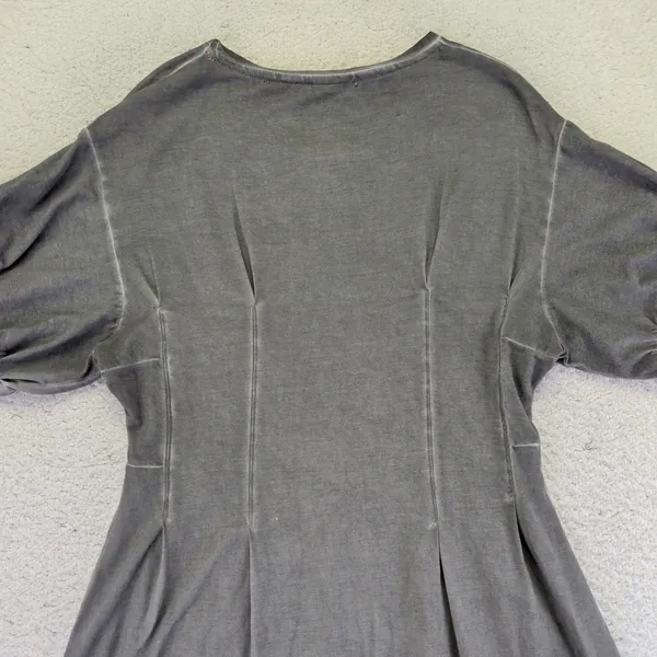 HOLDING HORSES Anthro Gray Tencel Cotton Maxi‎ Dress Short Sleeve Side Slits XS - Image 8
