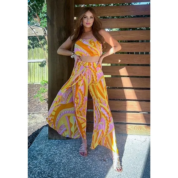 Show Me Your Mumu Caribbean Cocktail Limbo Pants Teeny Tube‎ Top Set S - Image 3