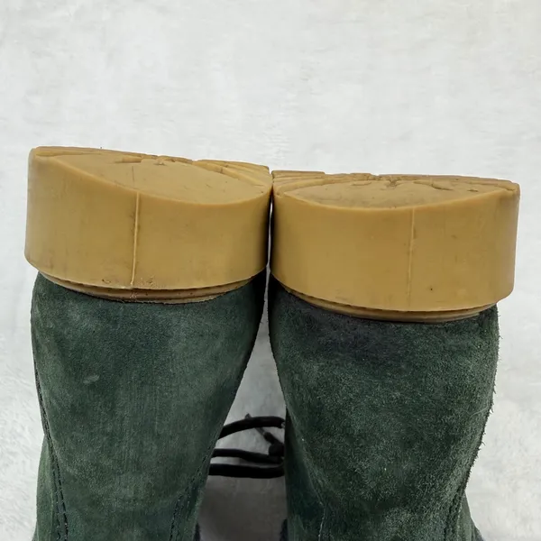 Wolverine Wilderness Forest Green Suede Lace Up Boots Wool Collar Lug‎ Sole 8.5 - Image 11