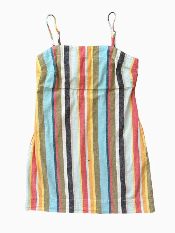 Striped Mini Slip Dress Multi Color - Image 3