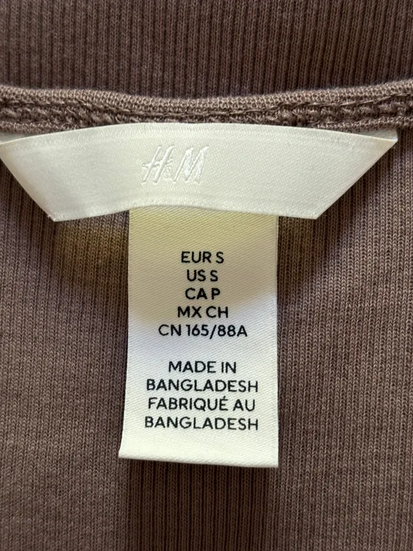 Brown Fitted H&M T-shirt - Image 2