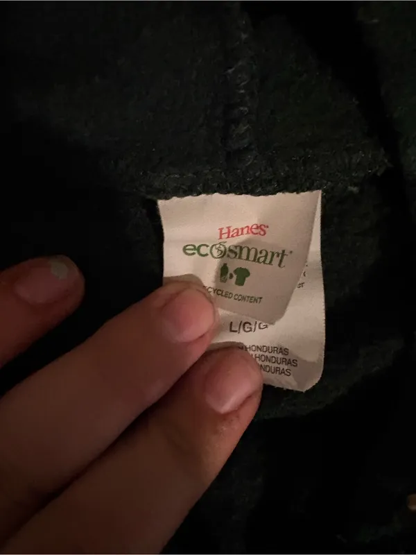 Hanes Dark Green Full-Zip Hoodie Sweatshirt - Image 2