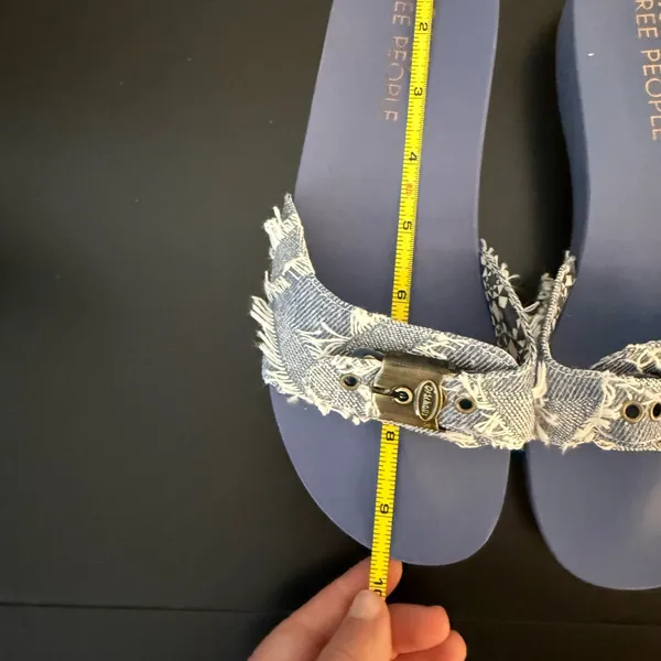 Free People Denim Strap Blue Platform Sandals - Image 6