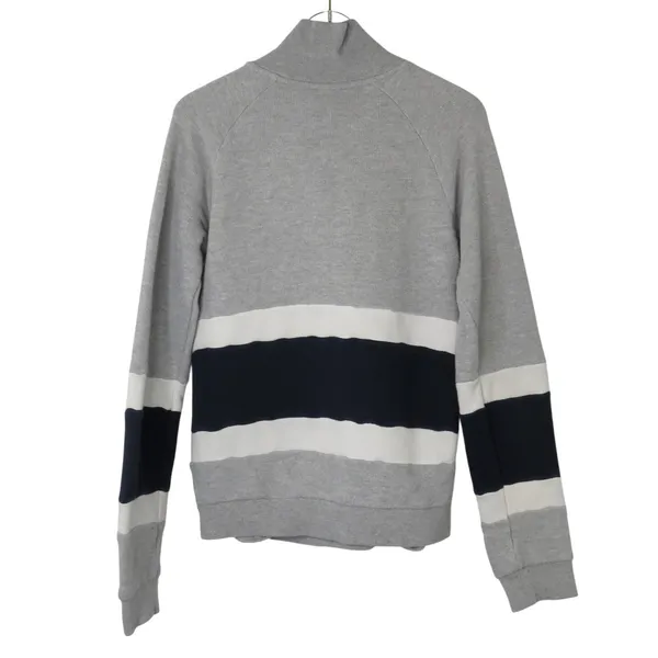 Adidas Originals Sudadera Trefoil Color Block Gray Black Half Zip Pullover XS - Image 4