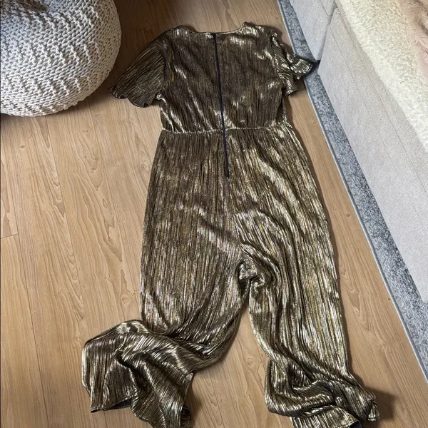 Show Me Your MuMu Metallic Gold Jumpsuit - Image 3