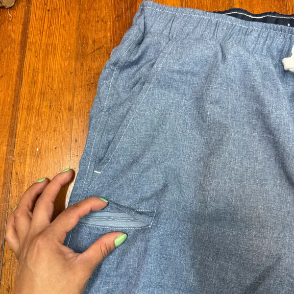 Men's Athletic Chambray Drawstring Shorts - Image 2