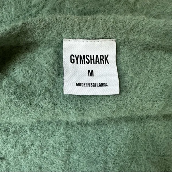 Gymshark x Whitney Simmons Eyelash Fuzzy Teal Halter Top with Tie Neck - Image 4