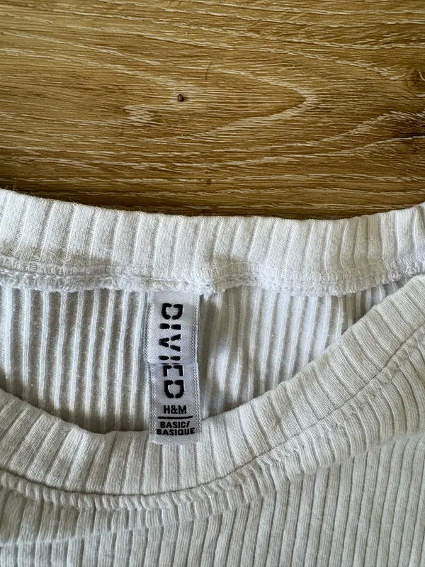 White Ribbed Crewneck Short Sleeve Baby Tee - Image 4