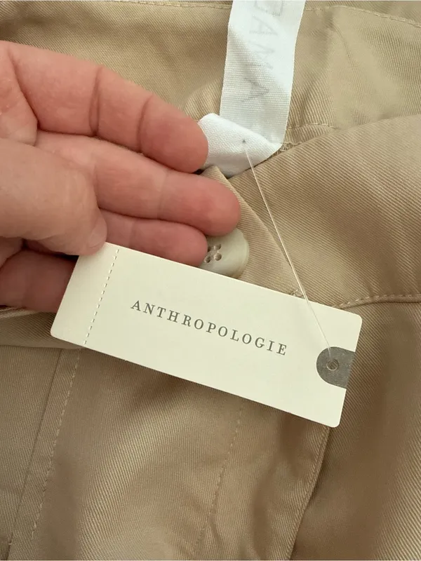 Anthropologie Amadi Pleated Wide Leg Pants Tencel Light Brown XS NWT $160 - Image 8