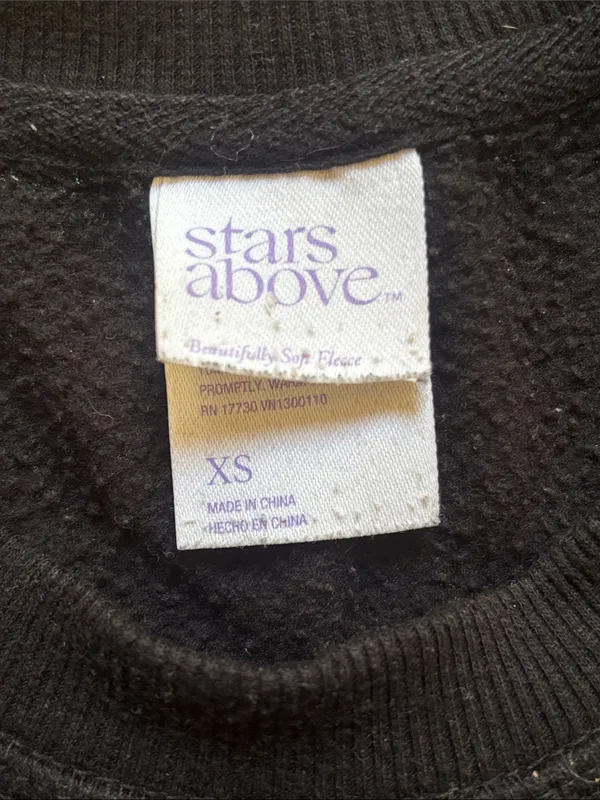 Stars Above Black Star Print Sweatshirt & Jogger Set - Image 2
