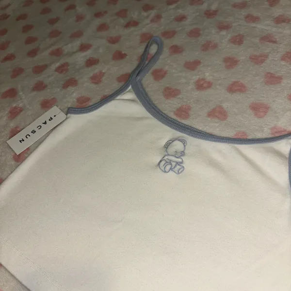 John Galt teddy bear blue and white tank top - Image 2