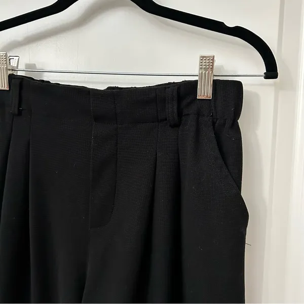 Halara Black Wide-Leg Knit Pants Medium - Image 2