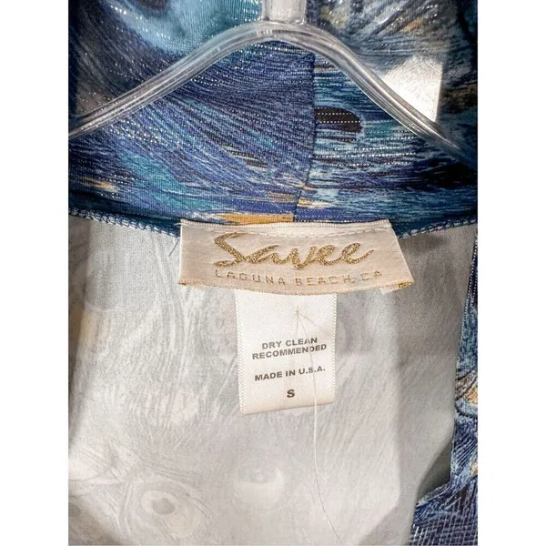 NWOT Savee Laguna Beach Women's Peacock Feather Mini Dress Multicolor Small - Image 9