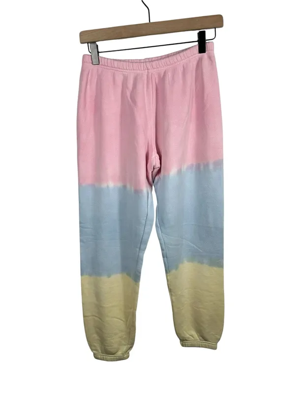 Spiritual Gangster Perfect Terry Sweatpants Pink Blue Yellow Ombre Jogger Size S - Image 2
