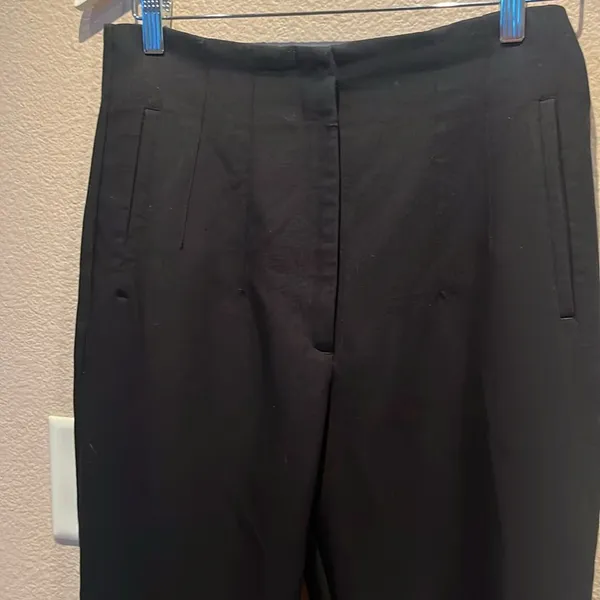 Zara Women’s Cropped Trousers Slacks Pants Size Large NotchBack Black - Image 3