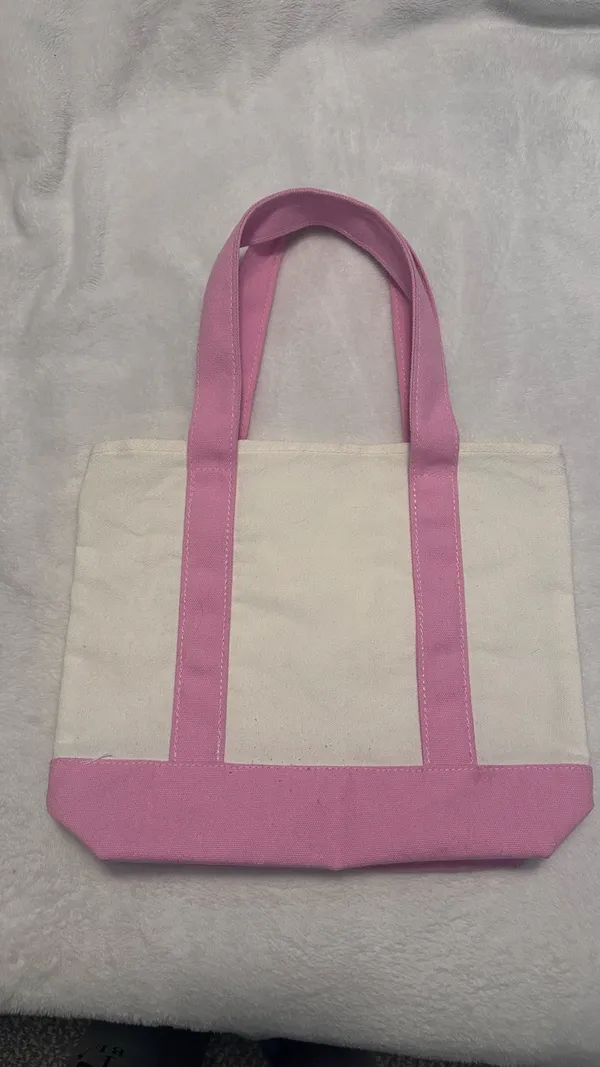 Pink and Cream Tote Bag - Image 2