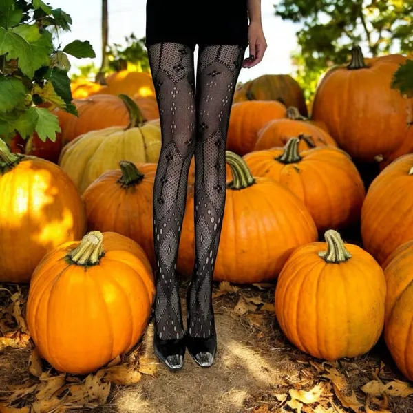 Women's Black Fishnet Tights Sheer Mesh Pantyhose Fashionable Stockings One Size - Image 8