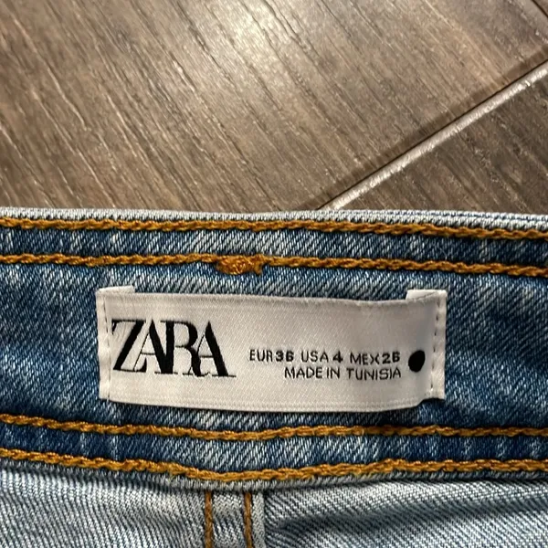 Zara Marine Straight Blue Jean Size 4 - Image 5