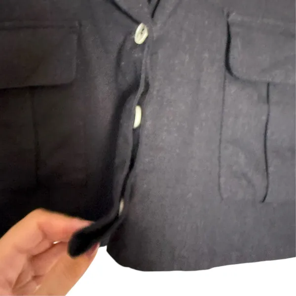 Zara Black Linen Cropped Sleeveless Collared Button Blazer Vest Size Small - Image 5