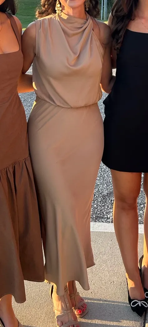 Tan Dress Brown Size M - Image 2