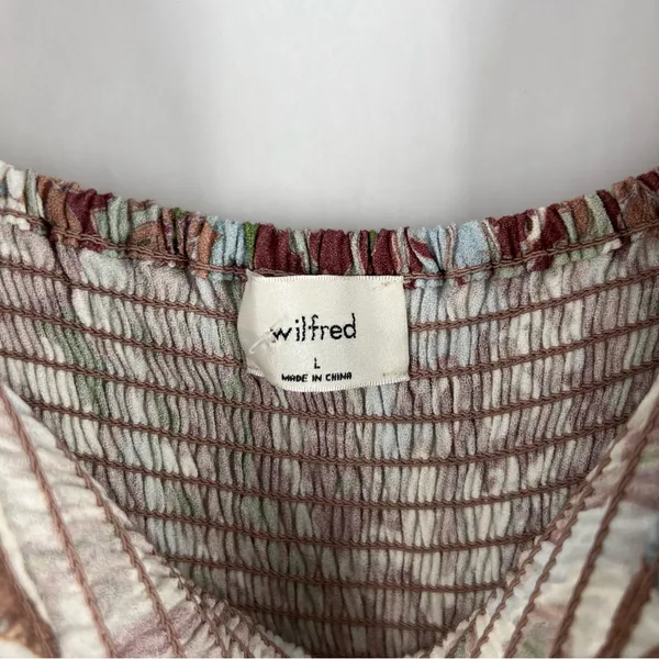 Aritzia Wilfred Chianti Jumpsuit Smocked Wide Leg Multicolor Paisley Print Crepe - Image 9