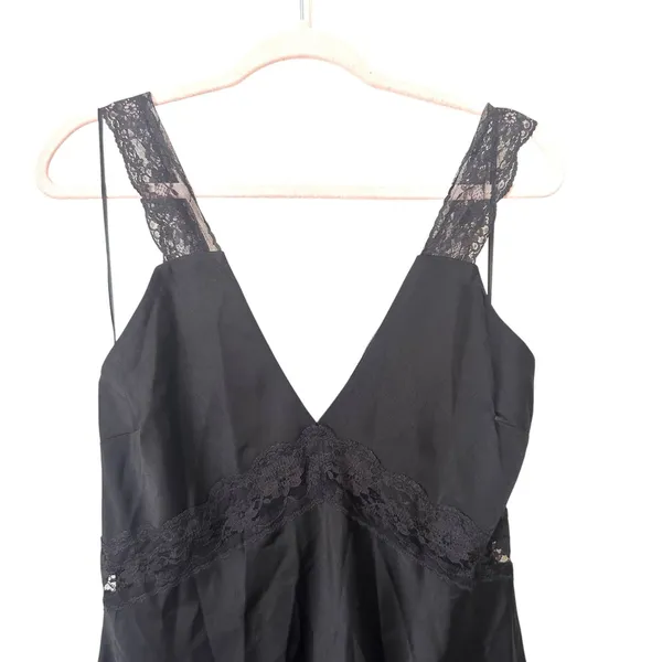 THE DROP‎ Valentina Lace Trimmed Slip Maxi Dress Black NWT Small - Image 5