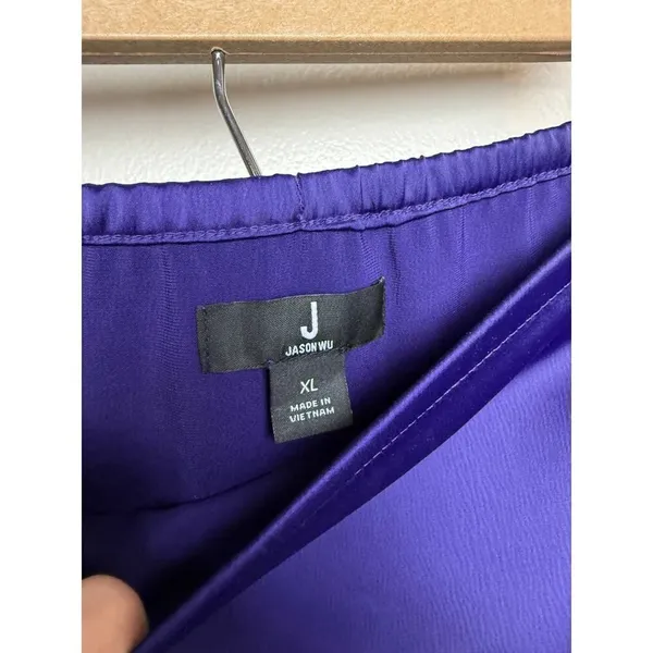 Jason Wu Purple Satin Tiered Skirt Sz. XL - Image 6