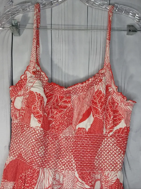 Viola Floral 100% Cotton Smocked Vacation Resortwear Spaghetti Strap Sundress - Image 3