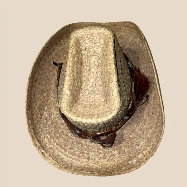 Stylish Straw Cowgirl Hat Tan - Image 6
