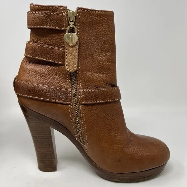 Juicy Couture Serena Boots Women's Size 9.5 Buckle Platform‎ Ankle Brown Booties - Image 6