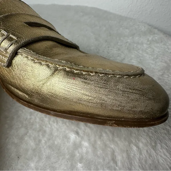 J. Crew Metallic Gold Loafers Women’s 7 - Image 11