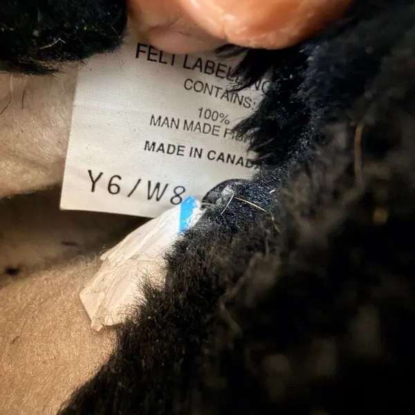 Sorel Kaufman Canada Snow Boots Winter Faux Fur Trim Black Size Y6/W8 - Image 4