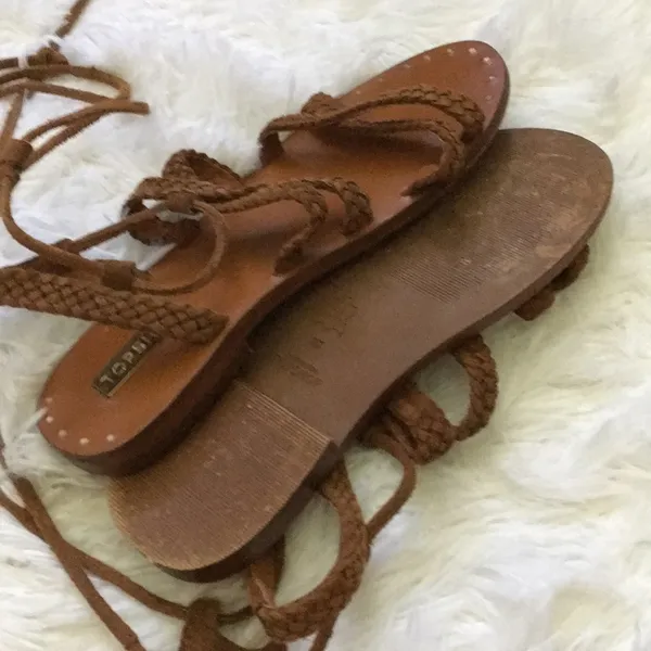 Topshop brown lace up sandals - Image 4