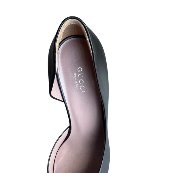 Gucci - Black Leather Studded Pointed Toe Stiletto Pump EU 38 LEFT Shoe Only - Image 2