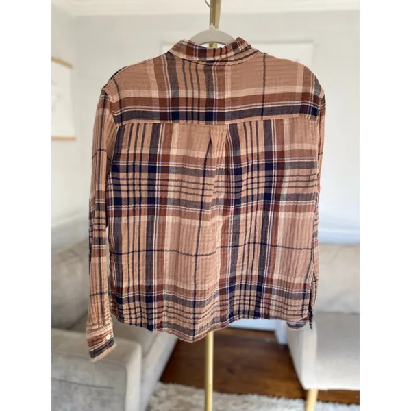 Aerie Plaid LUMBERJANE Shacket Button Up 100% Cotton Quiet Luxury Old Money XS‎ - Image 4