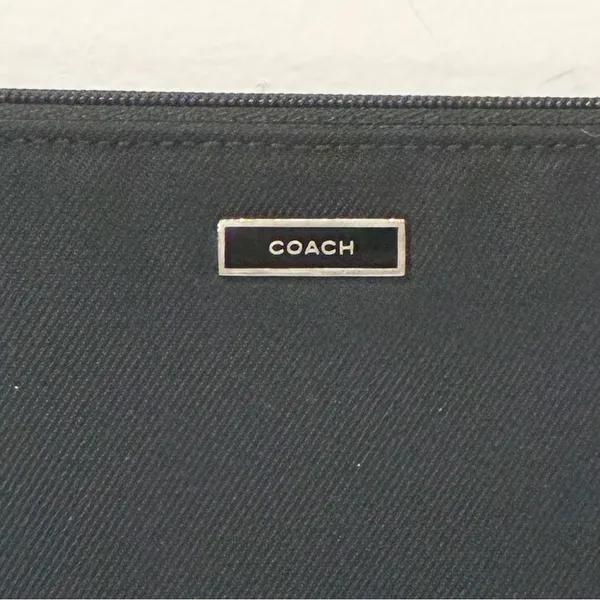 Coach Black Nylon Full Zip Wallet Clutch Velcro Pouch - Image 2