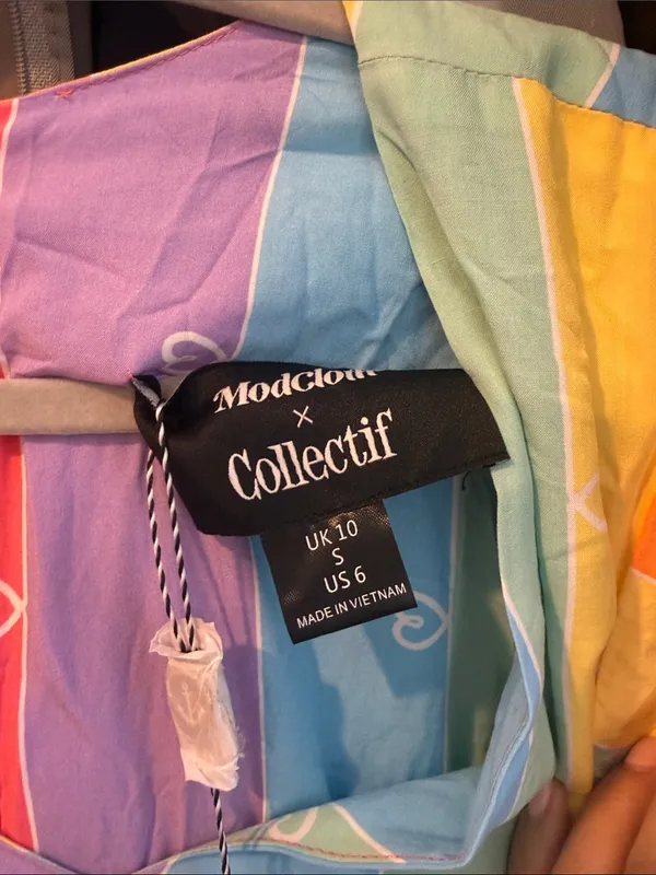 NWT Modcloth Collectif Thelma Rainbow Hearts Maxi Dress Size 6 - Image 3