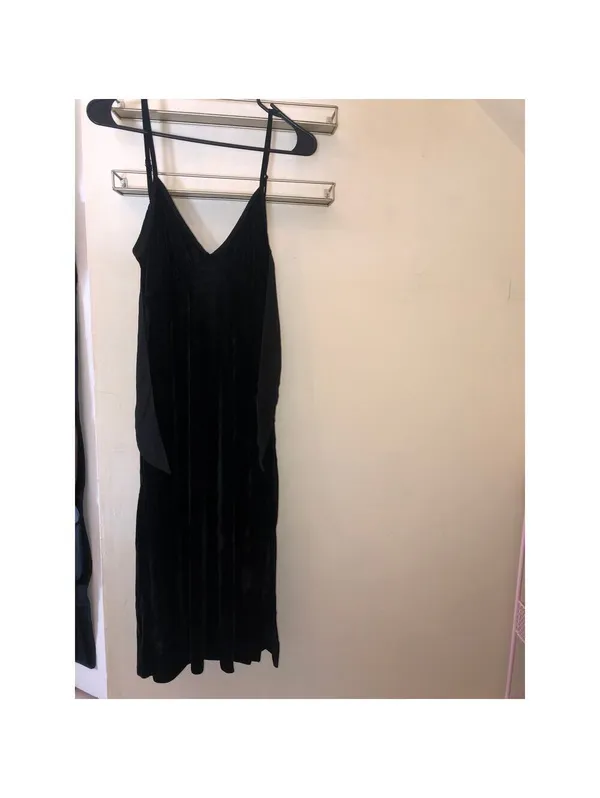 Band of the Free NWT Girl Crush Black Velvet Strappy Midi Dress Tie Back XS - Image 4