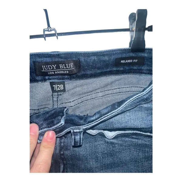 Judy Blue High Waisted‎ Raw Hem Relaxed Fit Cropped Denim, Size 7/28 - Image 5