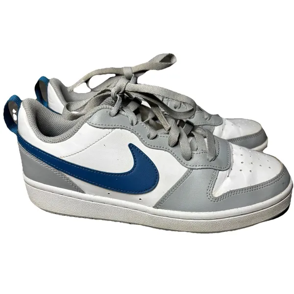 Nike Court Borough Low 2 Women's 7.5 Big Kids 6Y White Gray Blue BQ5448-117 - Image 7