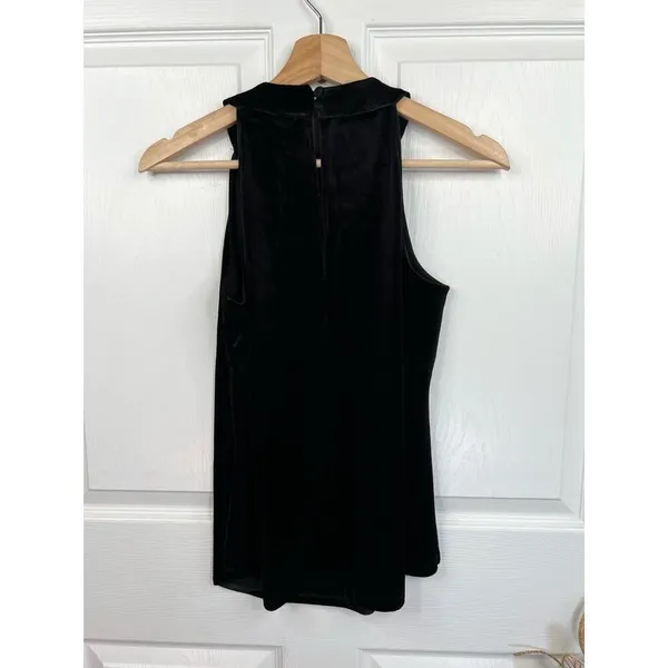 Catherine Malandrino Black Velvet Keyhole Luxe Top Size S Sleeveless - Image 4