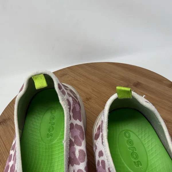 Oofos OOmg Eeze Low Pink Leopard Recovery‎ Slip On Shoes Comfort READ Womens 9 - Image 8