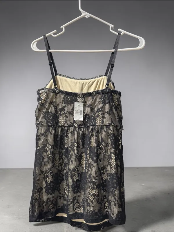 Maurices Lace Overlay Floral Spaghetti Strap Blouse with Adjustable Straps - Image 3
