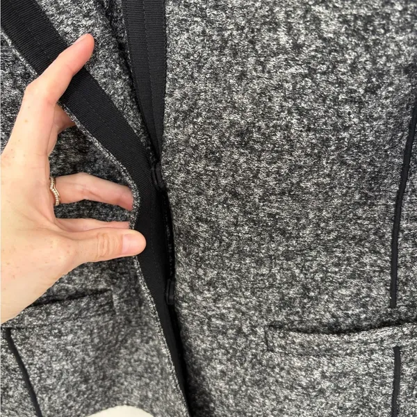 NEW LOFT Wool Blend Collarless Blazer in Dark Heather Gray - Size 6 - Image 4