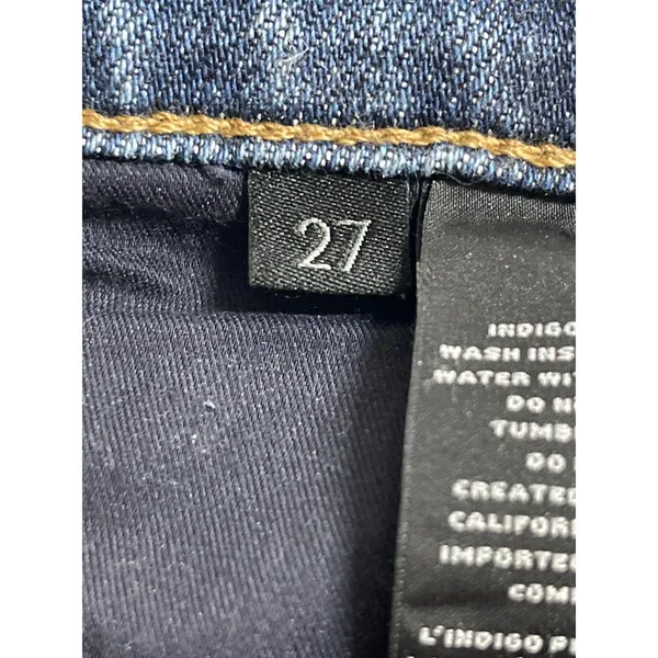 J. Brand Women's Blue Raw Frayed Hem High Rise Straight Denim Jeans Pants Sz 27 - Image 6
