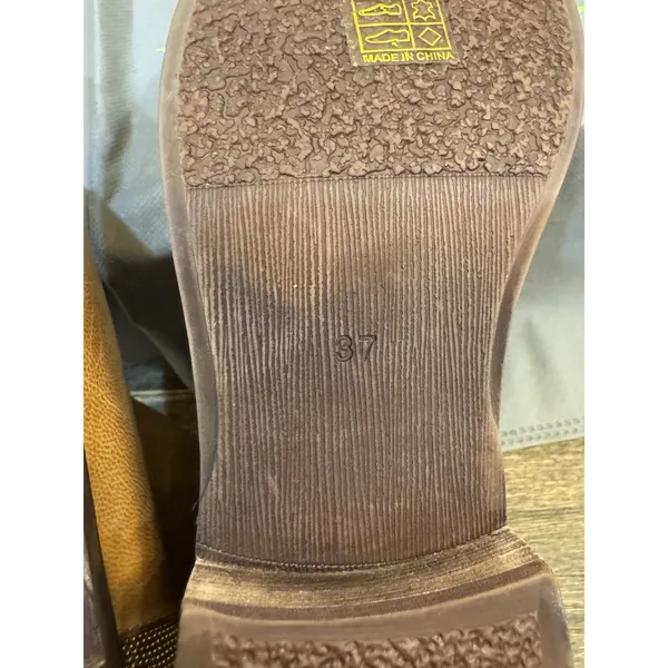 Antelope Carson‎ Bootie Size 37 US 6-7 Taupe Brown Metallic Insert Distressed - Image 14