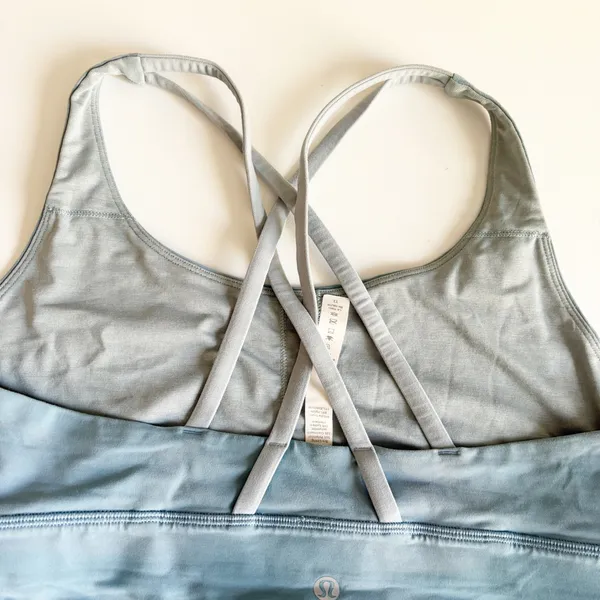 Lululemon Womens Energy Long Line Sports Bra Utility Blue Blue Cast Gym Size 10 - Image 8