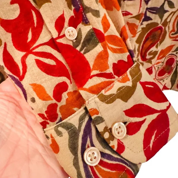 Lauren Ralph Lauren Paisley Floral Blouse Women's Medium‎ Career Preppy Classic - Image 3