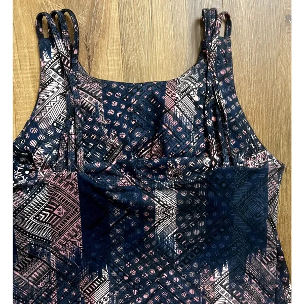 Kyodan Outdoor Leaf Print Mini Dress, Women's Size L‎ Navy Bra Built In Pockets - Image 7